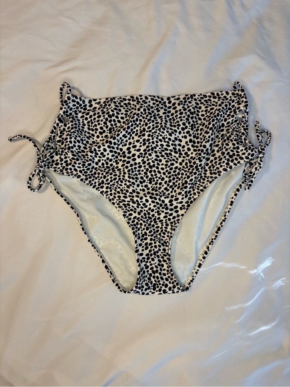 Decree Black & White Leopard Trim Swim Bottoms